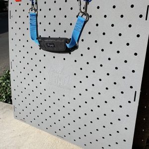 Beach Trax panels with carrying strap attached to top with carabiners.